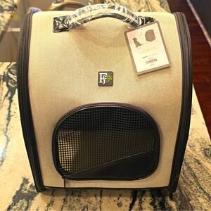 New Friends Forever Pet Backpack Carrier Small Dog Cat Beige Linen Kohl's NWT